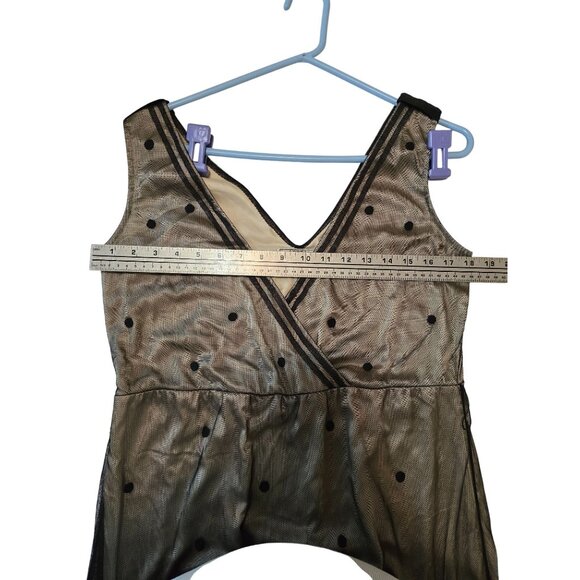 Baraschi Womens Sleeveless Polka Dot Dress Size 8 Tulle Overlay & Floral Accents - Picture 4 of 4